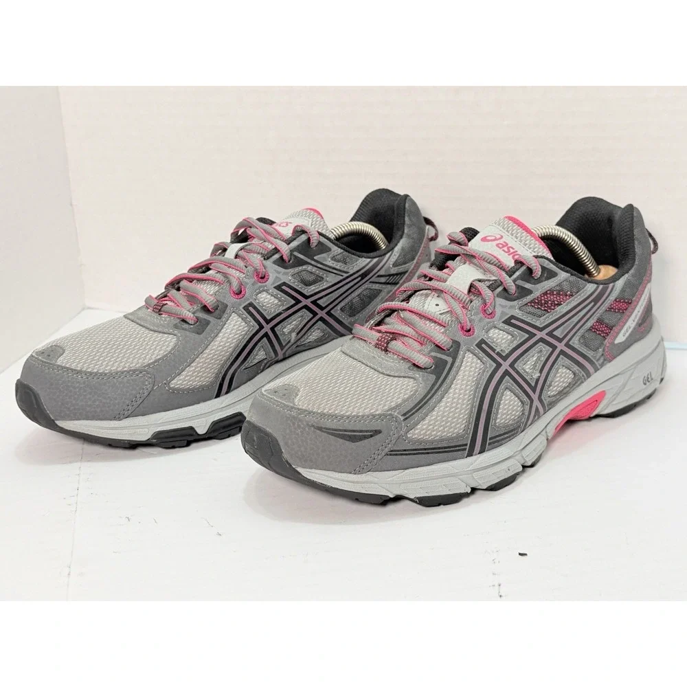 ASICS Gel Venture 6 Gray Pink‎ Trail Running Shoes Womens US 11 T7G7N